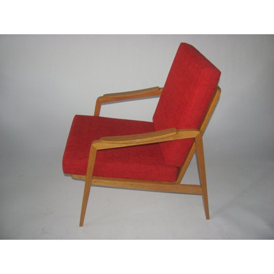 Image 1 of Fauteuil vintage en rouge, Tchécoslovaquie années 1960