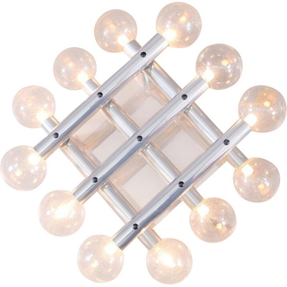 Image 1 of Lampe atomique vintage en aluminium et verre de Trix et Robert Haussmann pour Lampes Iinternationales Suisses, 1970