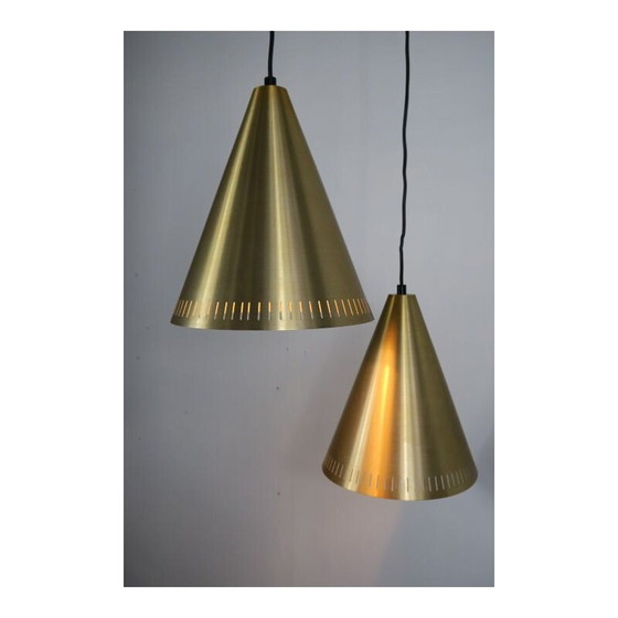 Image 1 of Paire de lampes suspendues en laiton vintage par Svend Aage Holm Sorensen