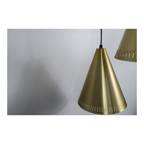 Image 1 of Paire de lampes suspendues en laiton vintage par Svend Aage Holm Sorensen