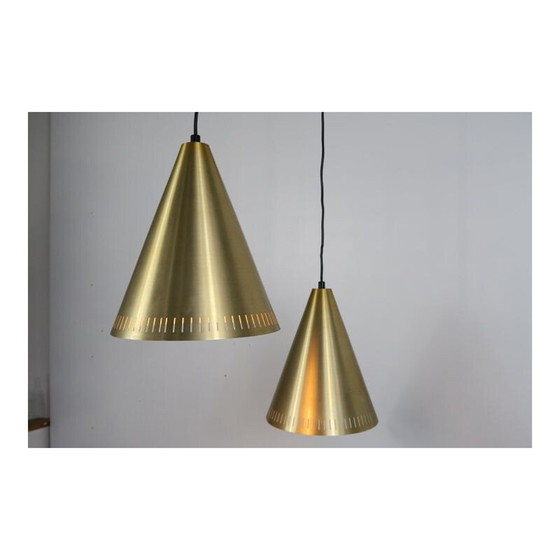 Image 1 of Paire de lampes suspendues en laiton vintage par Svend Aage Holm Sorensen