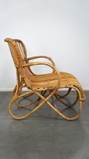 Belse 8 en rotin vintage, Dutch Design, 1950, canapé 2 places