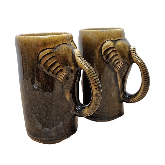 Image 1 of Mugs Vintage Thai Celadon Elephant 60s