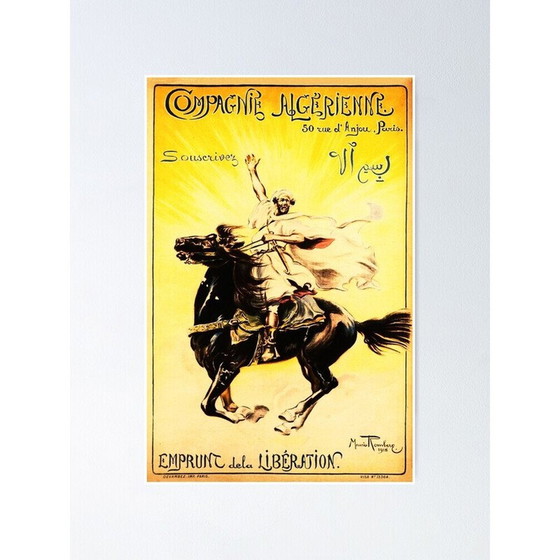 Image 1 of Affiche vintage de la compagnie algérienne par Maurice Romberg, 1918