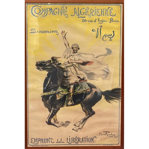 Affiche vintage de la compagnie algérienne par Maurice Romberg, 1918