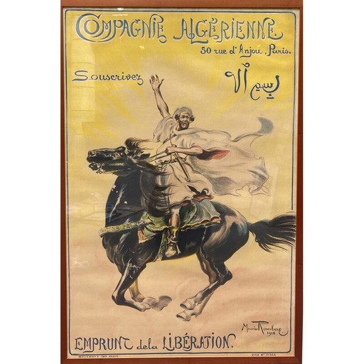 Affiche vintage de la compagnie algérienne par Maurice Romberg, 1918