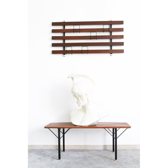 Image 1 of Banc vintage en bois de rose avec étagère, Italie 1970