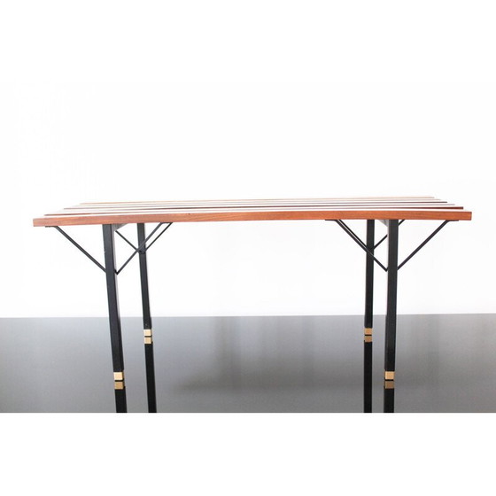 Image 1 of Banc vintage en bois de rose avec étagère, Italie 1970