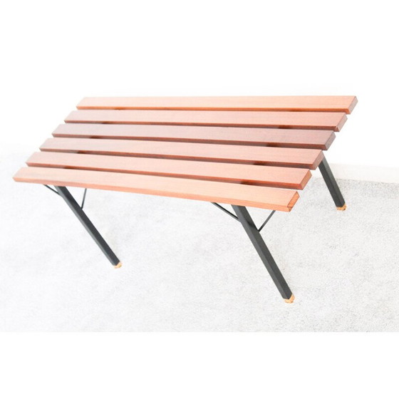 Image 1 of Banc vintage en bois de rose avec étagère, Italie 1970