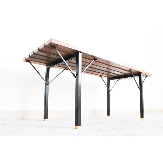 Image 1 of Banc vintage en bois de rose avec étagère, Italie 1970