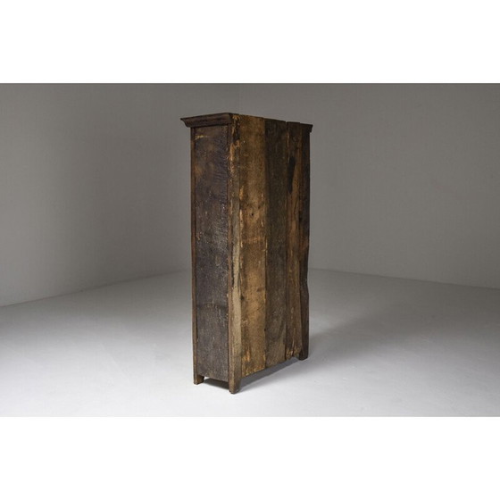 Image 1 of Armoire vintage "œuvre d'art populaire" en bois massif, France 1800