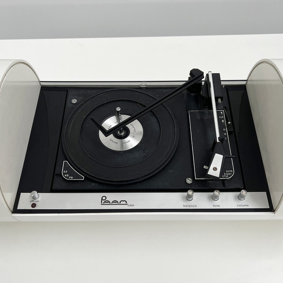 Image 1 of Console stéréo à tube Paam blanc par Yonel Lebovici, 1968