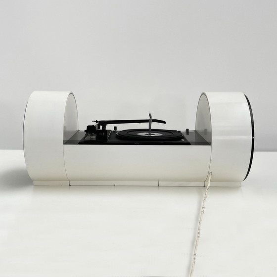 Image 1 of Console stéréo à tube Paam blanc par Yonel Lebovici, 1968