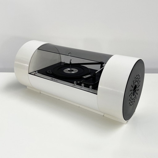 Console stéréo à tube Paam blanc par Yonel Lebovici, 1968