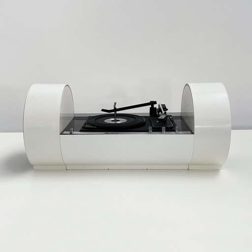 Console stéréo à tube Paam blanc par Yonel Lebovici, 1968