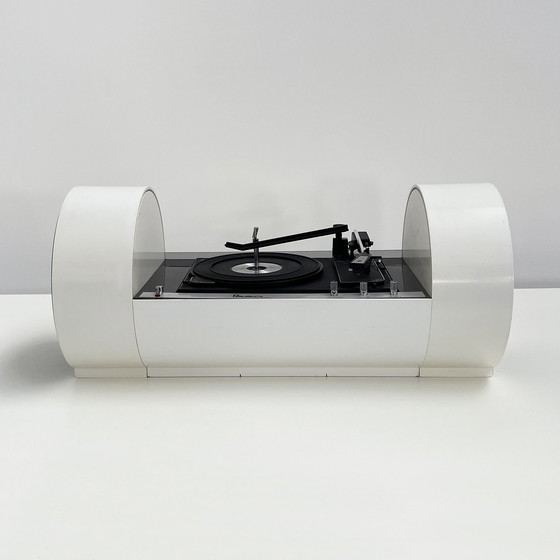 Image 1 of Console stéréo à tube Paam blanc par Yonel Lebovici, 1968