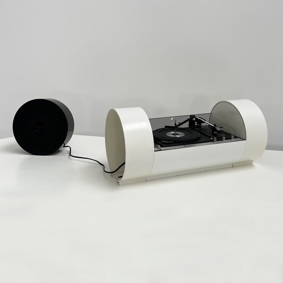 Image 1 of Console stéréo à tube Paam blanc par Yonel Lebovici, 1968