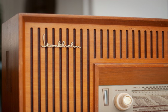 Image 1 of Vintage Stockholm 21150 Am/Fm Wood Radio Mid Century 1960S