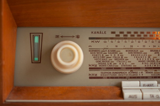 Image 1 of Vintage Stockholm 21150 Am/Fm Wood Radio Mid Century 1960S