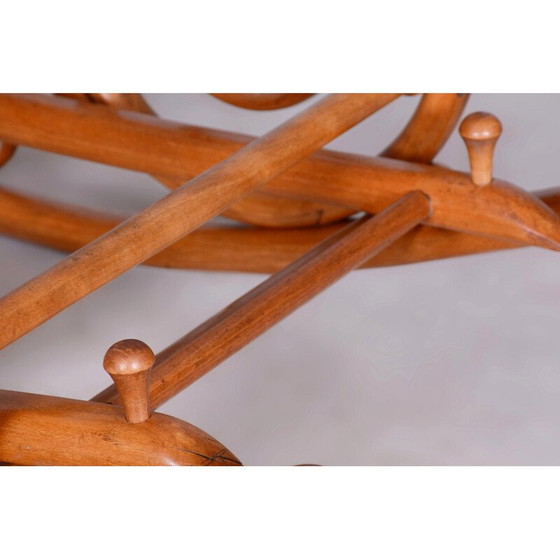 Image 1 of Fauteuil à bascule Vintage Art Déco en hêtre pour Thonet, Tchécoslovaquie 1920
