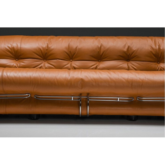 Image 1 of Canapé vintage en cuir cognac "Soriana" par Afra et Tobia Scarpa pour Cassina, 1970