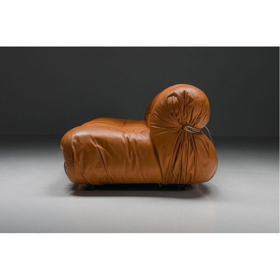 Image 1 of Canapé vintage en cuir cognac "Soriana" par Afra et Tobia Scarpa pour Cassina, 1970