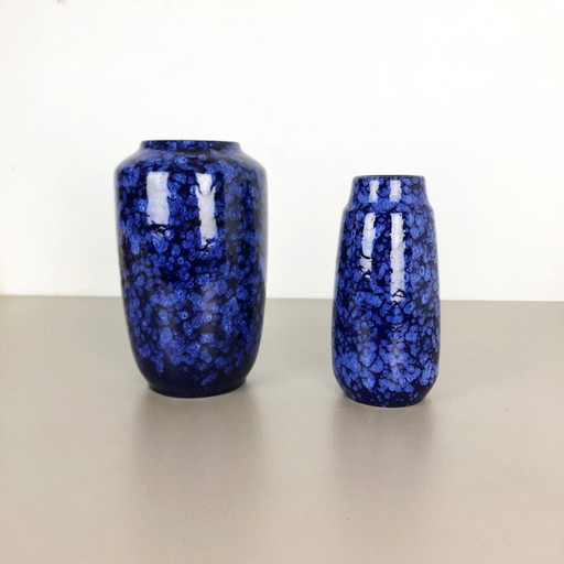 Paire de vases en céramique vintage pour Scheurich, Allemagne 1970