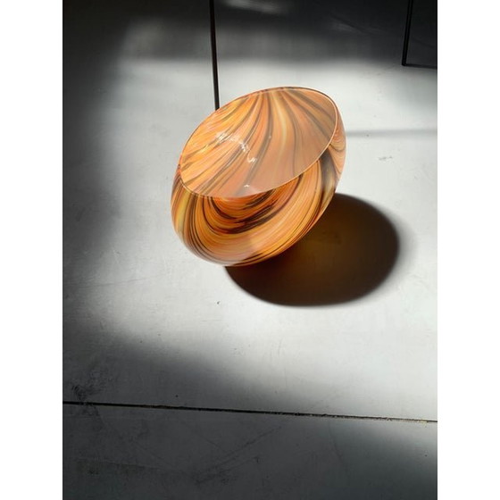 Image 1 of Vase artistique du début du 21e siècle en verre attribué à Murano avec des roseaux colorés