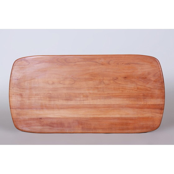 Image 1 of Table basse vintage en cerisier et rotin, années 1950