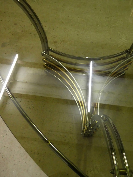 Image 1 of Table En Verre Fumé & Chrome, 1970