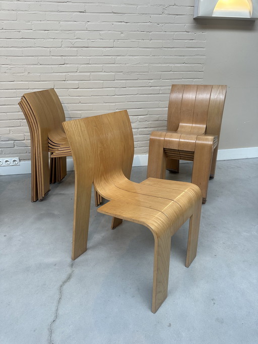 11x Chaise à bandes Gijs Bakker