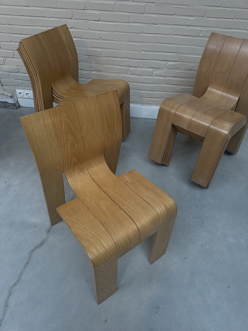 11x Chaise à bandes Gijs Bakker