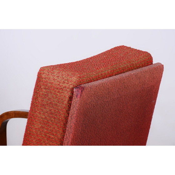 Image 1 of Fauteuil Vintage Art Déco en placage de noyer, Tchécoslovaquie 1930