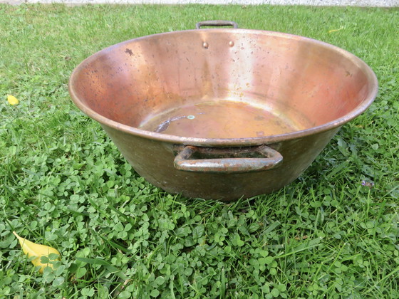 Image 1 of Bassine À Confiture En Cuivre, France, Années 30 40