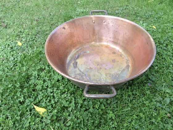 Image 1 of Bassine À Confiture En Cuivre, France, Années 30 40