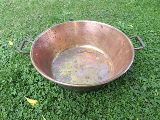 Image 1 of Bassine À Confiture En Cuivre, France, Années 30 40