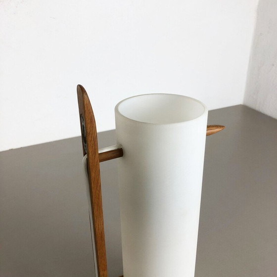 Image 1 of Applique scandinave vintage en teck et verre par Uno et Östen Kristiquil pour Luxus, Suède 1960