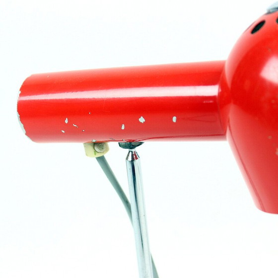 Image 1 of Paire de lampes de table vintage en métal rouge et chrome par Josef Hurka pour Napako, Tchécoslovaquie 1960