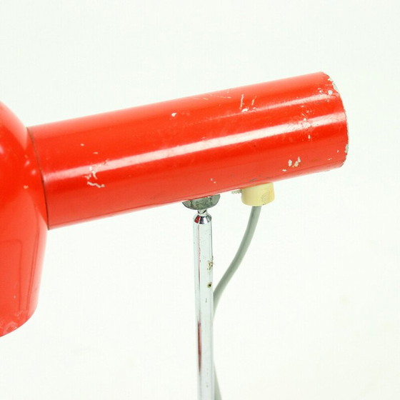 Image 1 of Paire de lampes de table vintage en métal rouge et chrome par Josef Hurka pour Napako, Tchécoslovaquie 1960