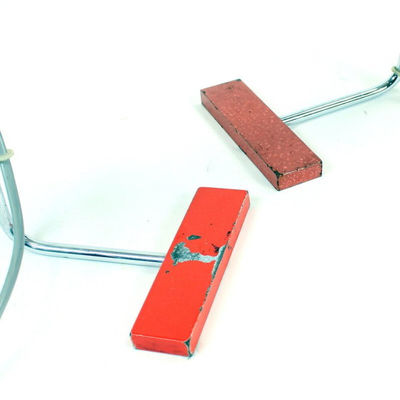 Image 1 of Paire de lampes de table vintage en métal rouge et chrome par Josef Hurka pour Napako, Tchécoslovaquie 1960