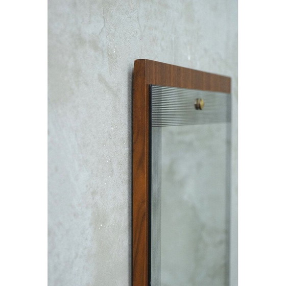 Image 1 of Miroir mural en noyer vintage Pop Art, 1970