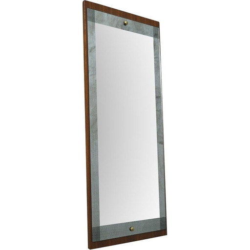 Miroir mural en noyer vintage Pop Art, 1970