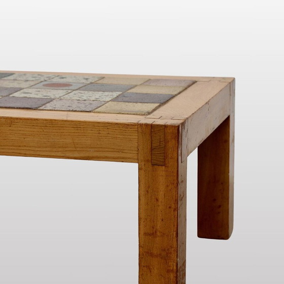 Image 1 of Table basse vintage en grès avec pieds en orme, France 1960