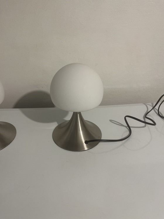 Image 1 of Paire De Lampe Champignon En Opaline 