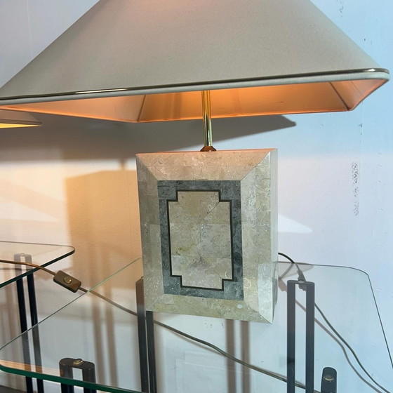 Image 1 of Jeu de lampes de table en marbre '1980'