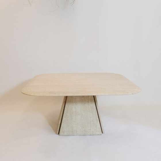 Image 1 of Table basse vintage en travertin, Italie 1970