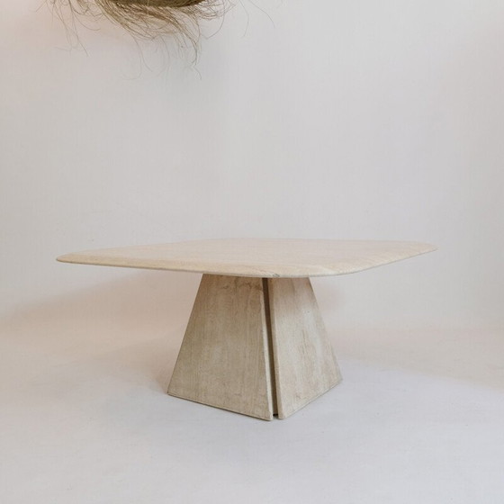 Image 1 of Table basse vintage en travertin, Italie 1970