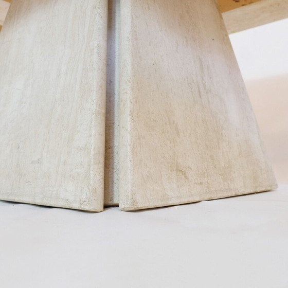 Image 1 of Table basse vintage en travertin, Italie 1970