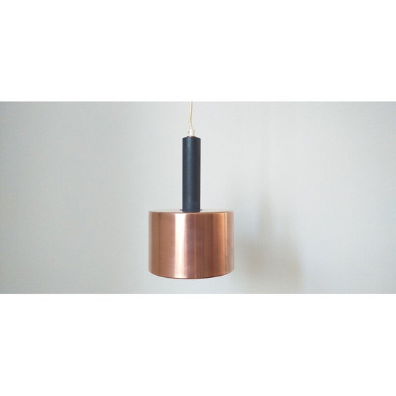 Image 1 of Lampe suspendue vintage en laiton, Danemark 1970