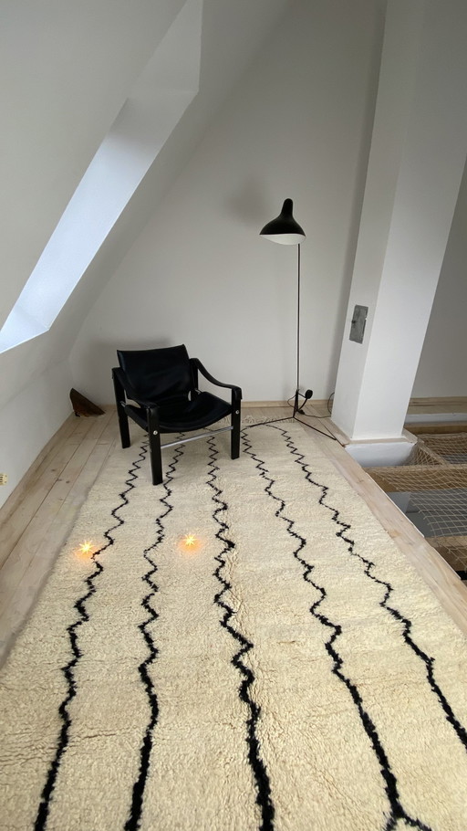 Tapis berbère Abstrait Noir Blanc Nouveau